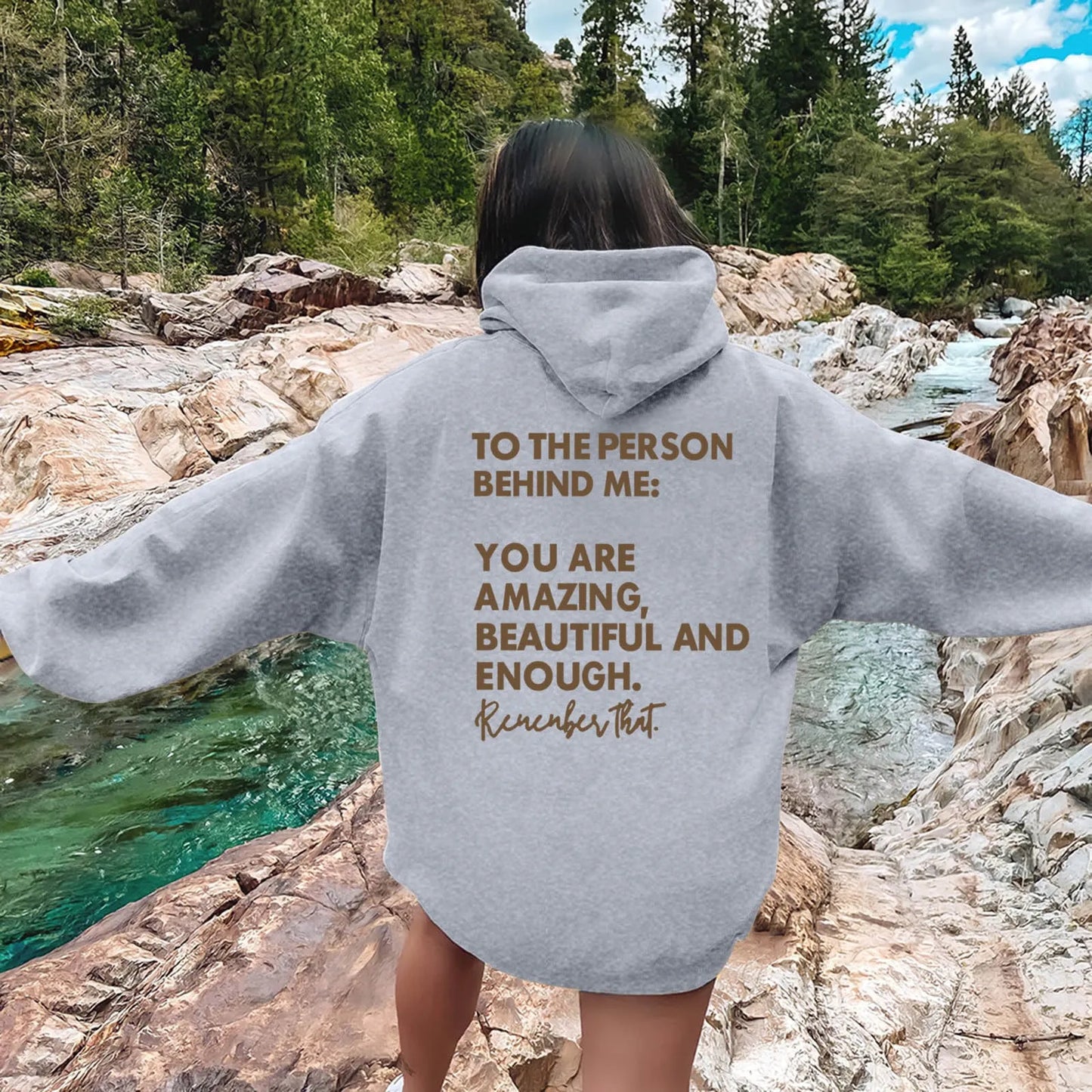 Dear Person Behind Me Hoodie With Pockets, Print Hoodie for Women