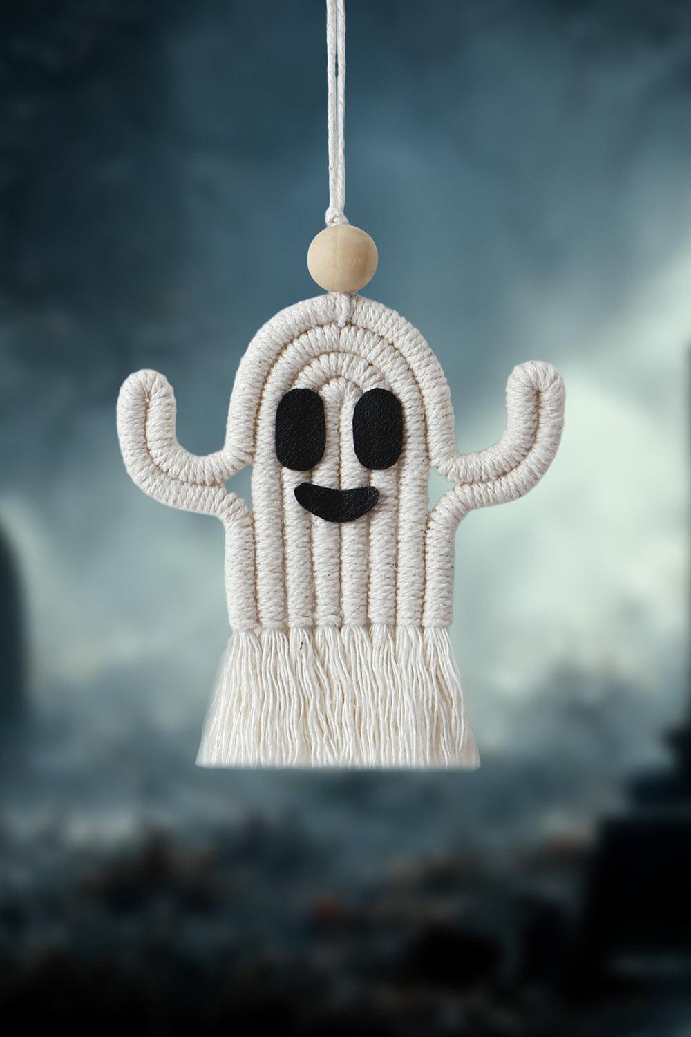 Wood Bead Fringe Ghost Shape Macrame Key Chain - Stellar Soul 