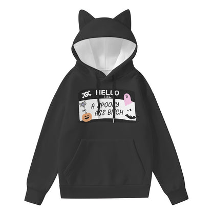 All-Over Print Women’s Hoodie With Decorative Ears