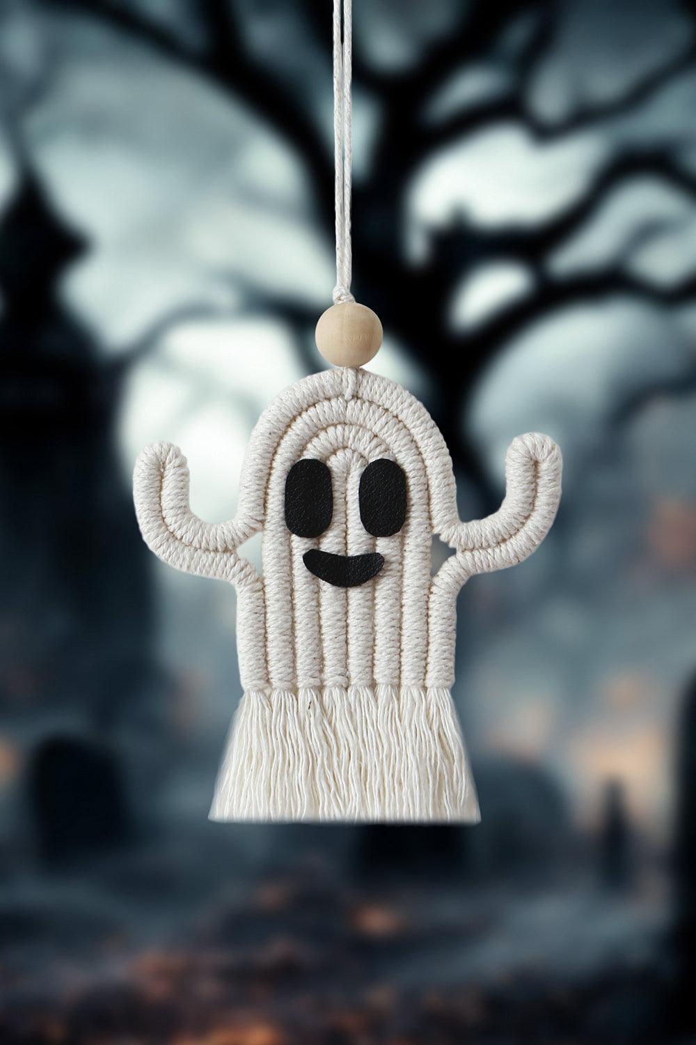 Wood Bead Fringe Ghost Shape Macrame Key Chain - Stellar Soul 