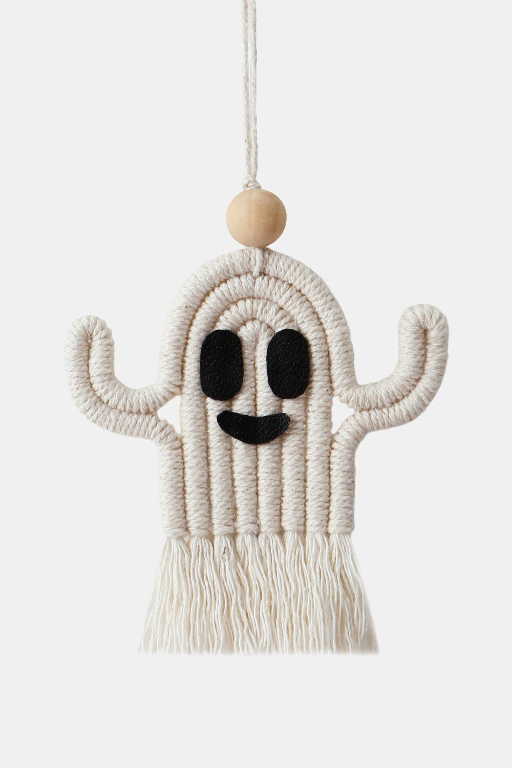 Wood Bead Fringe Ghost Shape Macrame Key Chain - Stellar Soul 