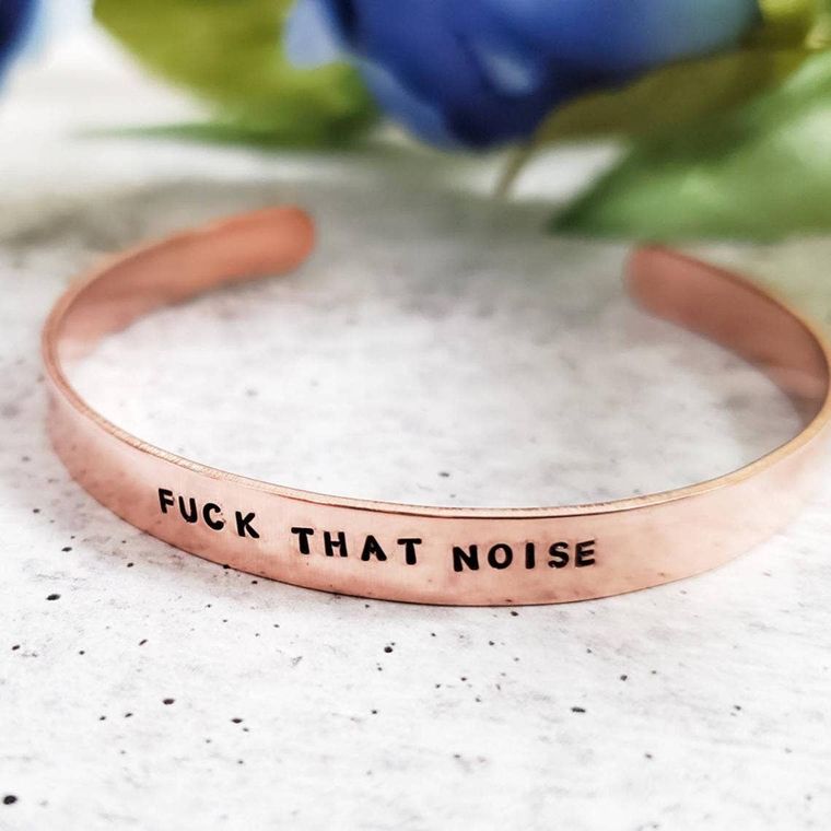 FUCK THAT NOISE Adjustable Stacking Cuff Bracelet-0