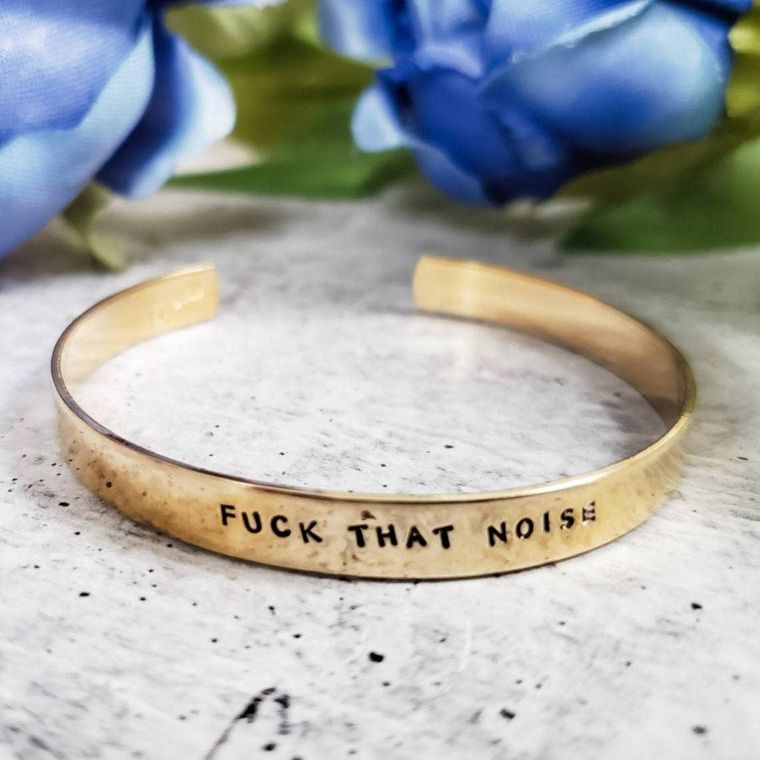 FUCK THAT NOISE Adjustable Stacking Cuff Bracelet-4